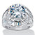 Round Cubic Zirconia Halo Bypass Engagement Ring 8.81 TCW in Platinum over Sterling Silver-11 at PalmBeach Jewelry