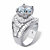 Round Cubic Zirconia Halo Bypass Engagement Ring 8.81 TCW in Platinum over Sterling Silver-12 at PalmBeach Jewelry
