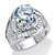 Round Cubic Zirconia Halo Bypass Engagement Ring 8.81 TCW in Platinum over Sterling Silver-15 at PalmBeach Jewelry