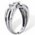 Round Diamond Crossover Heart Promise Ring 1/10 TCW in Platinum Over Sterling Silver-12 at Direct Charge presents PalmBeach