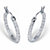 Round Diamond Accented Inside-Out Hoop Earrings 1/10 TCW in Platinum over Sterling Silver (1")-11 at Direct Charge presents PalmBeach