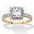Princess-Cut Created White Sapphire and Diamond Accent Halo Engagement Ring 1.46 TCW in 18k Gold over Sterling Silver-11 at PalmBeach Jewelry
