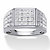 Men's Pave Diamond Multi-Row Grid Ring 1/6 TCW in Platinum over Sterling Silver-11 at Direct Charge presents PalmBeach