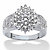 Round Diamond Marquise-Shaped Cluster Ring 1/4 TCW in Platinum over Sterling Silver-11 at PalmBeach Jewelry
