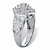 Round Diamond Marquise-Shaped Cluster Ring 1/4 TCW in Platinum over Sterling Silver-12 at PalmBeach Jewelry