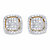 Diamond Squared Cluster Halo Button Earrings 1/8 TCW in 18k Gold over Sterling Silver-11 at PalmBeach Jewelry