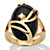 Oval-Shaped Onyx and Crystal Accent Cocktail Ring in Gold-Plated-11 at PalmBeach Jewelry