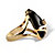 Oval-Shaped Onyx and Crystal Accent Cocktail Ring in Gold-Plated-12 at PalmBeach Jewelry