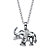 Diamond Accent Pave-Style Elephant Charm Pendant Necklace in Silvertone 18"-11 at PalmBeach Jewelry