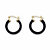 Genuine Black Jade Hoop Earrings in Gold Tone over Sterling Silver 3/4"-12 at PalmBeach Jewelry