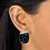 Genuine Black Jade Hoop Earrings in Gold Tone over Sterling Silver 3/4"-13 at PalmBeach Jewelry