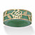 Genuine Green Jade Floral Overlay Ring Band in Gold Tone over Sterling Silver-11 at PalmBeach Jewelry