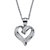 Diamond Accent Pave-Style Looped Heart Pendant Necklace in Silvertone 18"-19"-11 at PalmBeach Jewelry