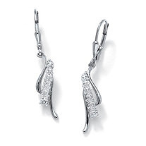 SETA JEWELRY Diamond Accent Waterfall Drop Earrings in Platinum over Sterling Silver