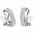 Diamond Accent Platinum-Plated Demi-Hoop Cluster Earrings 3/4"-11 at PalmBeach Jewelry