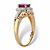 Oval-Cut Genuine Ruby and Topaz Halo Cocktail Ring 1.18 TCW in 18k Gold over Sterling Silver-12 at PalmBeach Jewelry