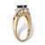 Oval-Cut Genuine Blue Sapphire and White Topaz Halo Cocktail Ring 1.12 TCW in 14k Gold over Sterling Silver-12 at PalmBeach Jewelry