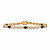 Genuine Oval-Cut Blue Sapphire and Diamond Accent Two-Tone Heart-Link Bracelet 3 TCW Gold-Plated 7.25"-11 at PalmBeach Jewelry