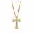 Diamond Accent Two-Tone Cross Pendant Necklace Gold-Plated 18"-20"-11 at PalmBeach Jewelry