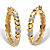 Diamond Accent Two-Tone Banded Hoop Earrings Gold-Plated (31mm)-11 at PalmBeach Jewelry