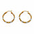 Diamond Accent Two-Tone Banded Hoop Earrings Gold-Plated (31mm)-12 at PalmBeach Jewelry