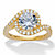 Round Cubic Zirconia Halo Bypass Engagement Ring 2.61 TCW in 14k Gold over Sterling Silver-11 at PalmBeach Jewelry