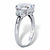 Oval-Cut Cubic Zirconia 3-Stone Engagement Ring 4.85 TCW in Platinum over Sterling Silver-12 at PalmBeach Jewelry