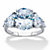Oval and Trilliant-Cut Cubic Zirconia Engagement Ring 8.62 TCW in Platinum over Sterling Silver-11 at PalmBeach Jewelry