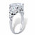 Oval and Trilliant-Cut Cubic Zirconia Engagement Ring 8.62 TCW in Platinum over Sterling Silver-12 at PalmBeach Jewelry