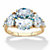 Oval and Trilliant-Cut Cubic Zirconia Engagement Ring 8.62 TCW in 14k Gold over Sterling Silver-11 at PalmBeach Jewelry
