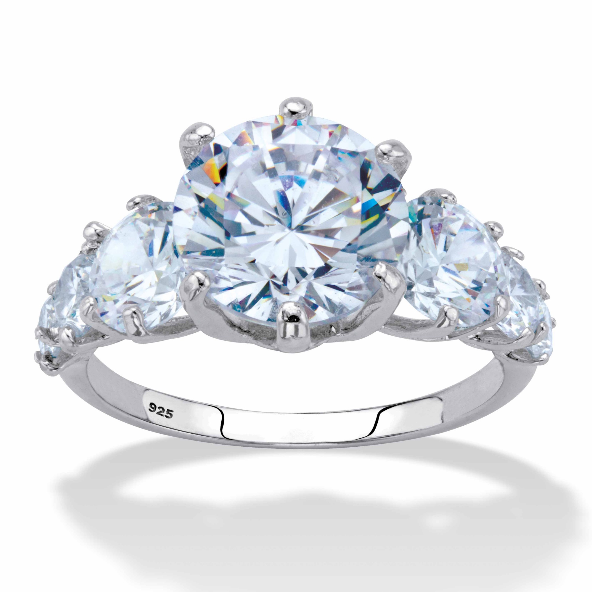 Round Cubic Zirconia Engagement Ring 7.20 TCW in Platinum