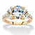 Oval-Cut Cubic Zirconia Engagement Ring 3.33 TCW in 14k Gold over Sterling Silver-11 at PalmBeach Jewelry