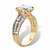 Round Cubic Zirconia Triple-Row Engagement Ring 5.01 TCW in 14k Gold over Sterling Silver-12 at PalmBeach Jewelry