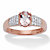 Genuine Oval-Cut Pink Morganite and White Topaz Ring 1.34 TCW in Rose Gold over Sterling Silver-11 at PalmBeach Jewelry