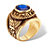 Men's Oval-Cut Simulated Sapphire United States Navy Ring 6 TCW Antiqued Gold-Plated-12 at PalmBeach Jewelry