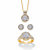 Round Pave Diamond 3-Piece Cluster Floating Halo Set 1/3 TCW in 18k Gold Plated Sterling Silver 18"-20"-11 at PalmBeach Jewelry