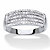 Diamond Accent Multi-Row Anniversary Ring Band in Silvertone-11 at PalmBeach Jewelry