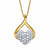 Diamond Accent Heart-Shaped Drop Pendant Necklace Gold-Plated 18"-11 at PalmBeach Jewelry