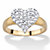 Diamond Accent Stippled Cluster Heart-Shaped Ring Gold-Plated-11 at PalmBeach Jewelry