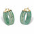 Genuine Green Jade Hoop Earrings in 14k Gold over Sterling Silver 1.33"-11 at PalmBeach Jewelry