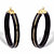 Genuine Black Jade Polished Hoop Earrings in 14k Gold over Sterling Silver 1.75"-11 at PalmBeach Jewelry