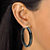Genuine Black Jade Polished Hoop Earrings in 14k Gold over Sterling Silver 1.75"-13 at PalmBeach Jewelry