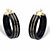 Genuine Black Jade Polished Hoop Earrings in 14k Gold over Sterling Silver 1.33"-11 at PalmBeach Jewelry