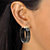Genuine Black Jade Polished Hoop Earrings in 14k Gold over Sterling Silver 1.33"-13 at PalmBeach Jewelry
