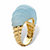 Genuine Aquamarine Shrimp-Style Ring 20 TCW in 14k Gold over Sterling Silver-12 at PalmBeach Jewelry