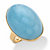 Oval-Cut Genuine Aquamarine Cabochon Ring 12.60 TCW in 14k Gold over Sterling Silver-11 at PalmBeach Jewelry