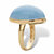 Oval-Cut Genuine Aquamarine Cabochon Ring 12.60 TCW in 14k Gold over Sterling Silver-12 at PalmBeach Jewelry