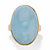 Oval-Cut Genuine Aquamarine Cabochon Ring 12.60 TCW in 14k Gold over Sterling Silver-15 at PalmBeach Jewelry