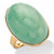 Oval-Cut Genuine Green Jade Cabochon Ring in 14k Gold over Sterling Silver-11 at PalmBeach Jewelry