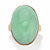 Oval-Cut Genuine Green Jade Cabochon Ring in 14k Gold over Sterling Silver-15 at PalmBeach Jewelry